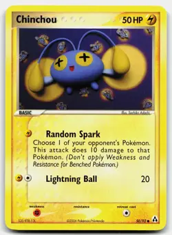 CHINCHOU 50/92 COMMON LEGEND MAKER POKEMON MP - Image 1