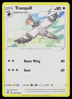 TRANQUILL 144/192 UNCOMMON REBEL CLASH POKEMON NM - Image 1