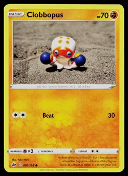 CLOBBOPUS 091/198 COMMON CHILLING REIGN POKEMON NM - Image 1