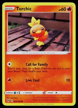 TORCHIC 022/189 COMMON DARKNESS ABLAZE POKEMON NM - Image 1
