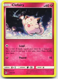 CLEFAIRY 38/68 COMMON HIDDEN FATES POKEMON LP - Image 1
