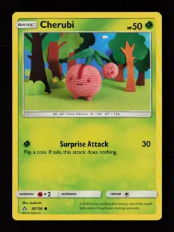 Cherubi 10/156 Common Asako Ito Ultra Prism Pokemon Cards - Image 1