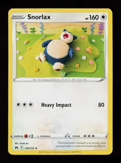Snorlax 109/159 Rare Asako Ito Crown Zenith Pokemon Cards - Image 1