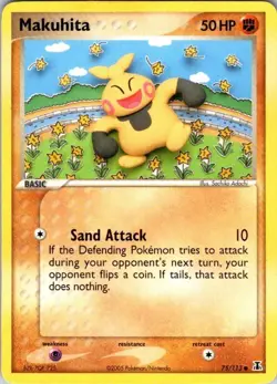 Makuhita 75/113 Common Delta Species Pokemon Damaged - Image 1