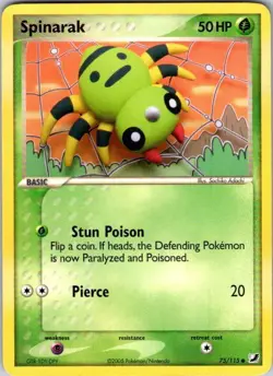 Spinarak 75/115 Common Unseen Forces Pokemon Damaged - Image 1