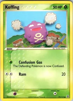 Koffing 72/113 Common Delta Species Pokemon Damaged - Image 1