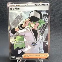 163/086 N’s Plan IR BLACK BOLT POKEMON TRAINER - Full Art Illustration Rare NM+ - Image 2