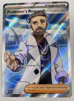 Professors Research Turo 241/198 Scarlet & Violet Full Art Trainer Holo Pokemon - Image 1
