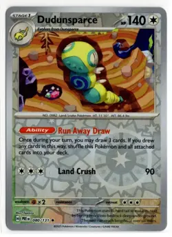 x4 Pokemon Prismatic Evolutions Reverse Holo 080/131 Dundunsparce - Image 1