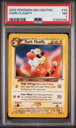 2002 Pokemon Neo Destiny Dark Flaaffy #34/105 PSA 7 Near Mint - Image 2