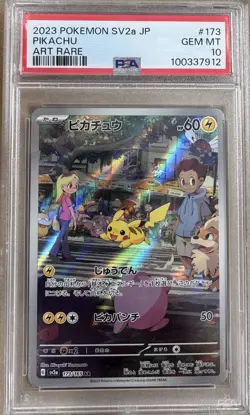 Pokemon TCG PSA 10 Pikachu SV2a Art Rare Holo 173/165 Japanese 2023 - Image 1
