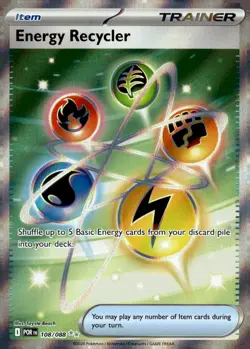 ENERGY RECYCLER 108/088 ULTRA RARE PERFECT ORDER POKEMON HOLO NEAR MINT - Image 1