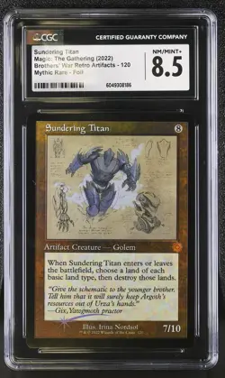 SUNDERING TITAN The Brothers' War Retro Schematic Foil Mythic CGC 8.5 MTG - Image 1