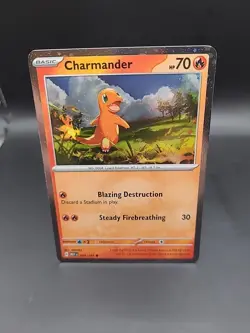 Pokemon TCG Charmander 004/165 Scarlet & Violet 151 Cosmo Holo Rare Promo - Image 1