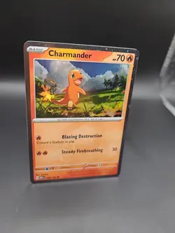 Pokemon TCG Charmander 004/165 Scarlet & Violet 151 Cosmo Holo Rare Promo - Image 2