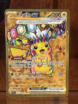 Pikachu EX 247/191 Sv08: Surging Sparks Holo Gold Hyper Rare Card Very Clean ! - Image 1