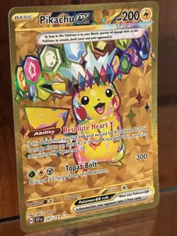 Pikachu EX 247/191 Sv08: Surging Sparks Holo Gold Hyper Rare Card Very Clean ! - Image 3