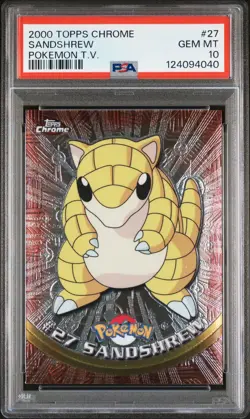 2000 Topps Chrome Pokemon Trading Card T.V. #27 Sandshrew PSA 10 - Image 1