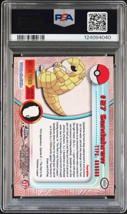 2000 Topps Chrome Pokemon Trading Card T.V. #27 Sandshrew PSA 10 - Image 2