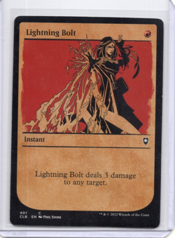 Lightning Bolt 401/361 CLB Showcase MTG Magic LP Baldur's Gate - Image 1