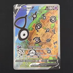 Pokemon TCG Card Unown V 177/195 Silver Tempest Ultra Rare Full Art - NM - Image 1