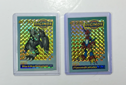 Rare Digimon Promo Foil Cards BlackWarGreymond ID #311 Flamedramon ID#238 1999 - Image 1