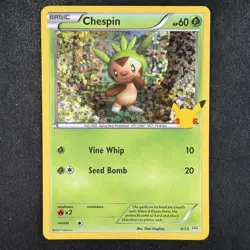 Pokemon TCG Chespin McDonald's 25th Anniversary Promo 6/25 Holo Card - Image 1
