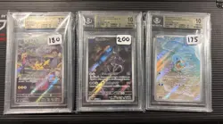 2023 Pokemon TCG Japanese SV 151 Holo Graded 3-Card Lot Pikachu, Mewtwo Squirtle - Image 1