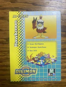 Hawkmon ID #235 DP 250 | Digimon Toy Exclusive Promo Card | Bandai 2000 - Image 2