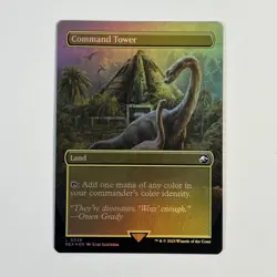 MTG Magic the Gathering REX Jurassic Park World Borderless Foil 26 Command Tower - Image 1