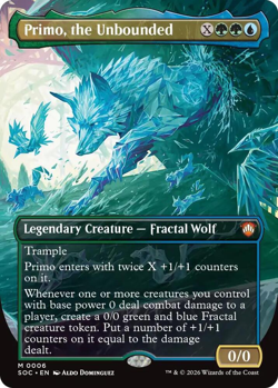 MTG 1x Primo, the Unbounded BORDERLESS FOIL (M/NM) Com. Secrets of Strix. - Image 1