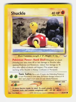 Shuckle 51/64 Common Neo Revelation Unlimited Moderately Played - Image 1