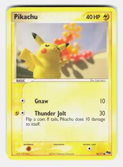 Pikachu 16/17 Common POP Series 2 Heavily Played - Image 1