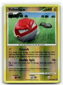Voltorb 80/100 Common Stormfront Pokemon Reverse Holo LP - Image 1