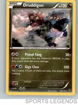 2016 pokemon Steam Siege rare Druddigon 83/114 - Image 1