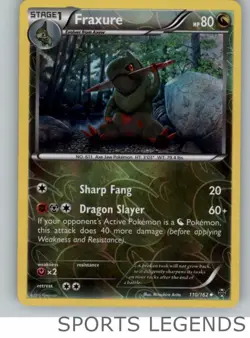 2015 pokemon Breakthrough reverse holo Fraxure 110/162 - Image 1
