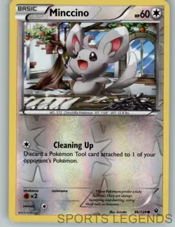 2016 pokemon Fates Collide reverse holo Minccino 86/124 - Image 1