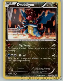 2013 pokemon Plasma Blast reverse holo Druddigon 70/101 - Image 1