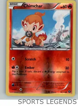2016 pokemon Steam Seige reverse holo Chimchar 18/114 - Image 1