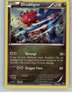 2014 pokemon Flash Fire holo Druddigon 70/106 - Image 1