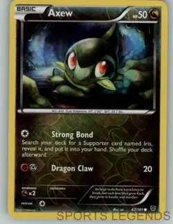 2013 pokemon Plasma Blast reverse holo Axew 67/101 - Image 1