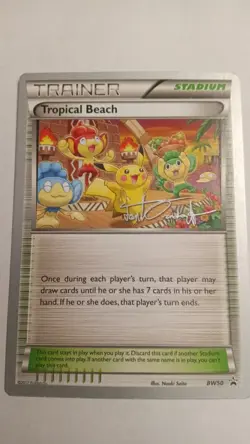 Pokemon TCG Tropical Beach BW50 Promo Stadium Trainer Black & White English - Image 1