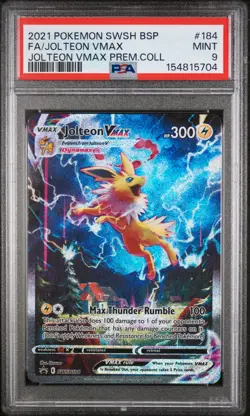 2021 POKEMON SWSH BLACK STAR PROMO #184 FA/JOLTEON VMAX PSA MINT 9 - Image 1