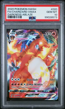 2020 POKEMON SWORD & SHIELD DARKNESS ABLAZE #020 FA/CHARIZARD VMAX PSA GEM MT 10 - Image 1