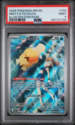 2025 POKEMON DRI EN-DESTINED RIVALS #193 MISTY'S PSYDUCK PSA MINT 9 - Image 1