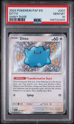 2024 POKEMON PAF EN-PALDEAN FATES #201 DITTO PSA GEM MT 10 - Image 1