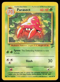 PARASECT 55/130 VINTAGE UNCOMMON BASE SET 2 POKEMON - Image 1
