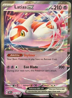 Latias ex 076/191 Sv08: Surging Sparks Holo Double Rare Pokemon TCG NM - Image 1