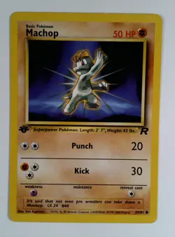 Machop 59/82 Rare Pokemon Team Rocket 1st edition - Image 1