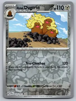Alolan Dugtrio 123/191 Uncommon Surging Sparks Pokemon Reverse Holo Near Mint - Image 1